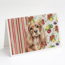 Load image into Gallery viewer, Ruby Cavalier Spaniel Vegetables Greeting Cards Pack of 8