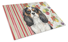 Load image into Gallery viewer, Tricolor Cavalier Spaniel Vegetables Glass Cutting Board