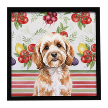 Load image into Gallery viewer, Cavapoo Vegetables Framed Metal Print