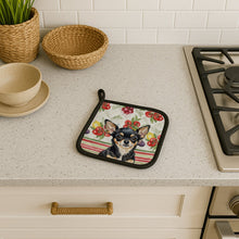 Load image into Gallery viewer, Black and Tan Chihuahua Vegetables Pair of Pot Holders