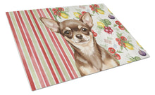 Load image into Gallery viewer, Chocolate Chihuahua Vegetables Glass Cutting Board
