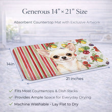 Load image into Gallery viewer, Cream Chihuahua Vegetables Dish Drying Mat