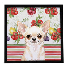 Load image into Gallery viewer, Cream Chihuahua Vegetables Framed Metal Print
