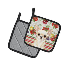 Load image into Gallery viewer, Cream Chihuahua Vegetables Pair of Pot Holders