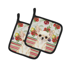 Load image into Gallery viewer, Cream Chihuahua Vegetables Pair of Pot Holders