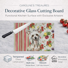 Load image into Gallery viewer, Hairless Mottled Pattern Chinese Crested Vegetables Glass Cutting Board