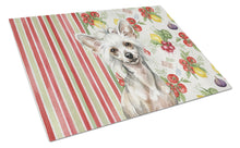 Load image into Gallery viewer, Hairless Mottled Pattern Chinese Crested Vegetables Glass Cutting Board