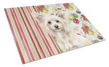 Load image into Gallery viewer, Powderpuff Chinese Crested Vegetables Glass Cutting Board
