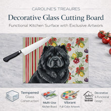 Load image into Gallery viewer, Black Chow Chow Vegetables Glass Cutting Board