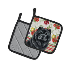 Load image into Gallery viewer, Black Chow Chow Vegetables Pair of Pot Holders