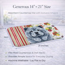Load image into Gallery viewer, Blue Chow Chow Vegetables Dish Drying Mat
