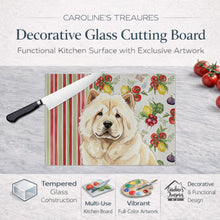 Load image into Gallery viewer, Cream Chow Chow Vegetables Glass Cutting Board