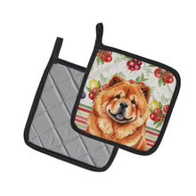 Load image into Gallery viewer, Red Chow Chow Vegetables Pair of Pot Holders