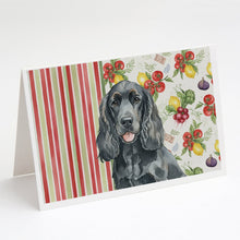 Load image into Gallery viewer, Black Cocker Spaniel Vegetables Greeting Cards Pack of 8