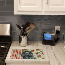 Load image into Gallery viewer, Black Cocker Spaniel Vegetables Glass Cutting Board