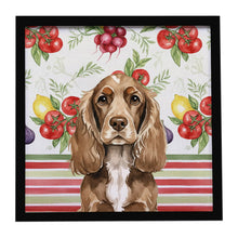 Load image into Gallery viewer, Chocolate Cocker Spaniel Vegetables Framed Metal Print