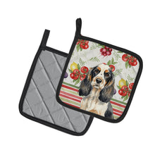 Load image into Gallery viewer, Parti Cocker Spaniel Vegetables Pair of Pot Holders