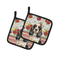 Load image into Gallery viewer, Parti Cocker Spaniel Vegetables Pair of Pot Holders