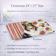 Load image into Gallery viewer, Tricolor Collie Vegetables Dish Drying Mat