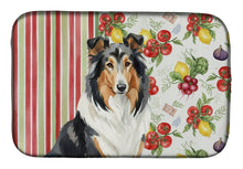 Load image into Gallery viewer, Tricolor Collie Vegetables Dish Drying Mat