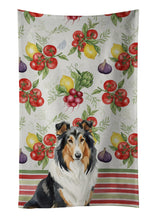 Load image into Gallery viewer, Tricolor Collie Vegetables Kitchen Towel