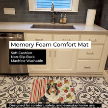 Load image into Gallery viewer, Tricolor Collie Vegetables Memory Foam Kitchen Mat