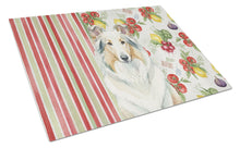 Load image into Gallery viewer, White Collie Vegetables Glass Cutting Board