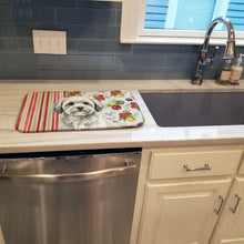 Load image into Gallery viewer, White with Gray Coton de Tulear Vegetables Dish Drying Mat
