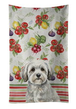 Load image into Gallery viewer, White with Gray Coton de Tulear Vegetables Kitchen Towel