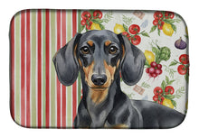 Load image into Gallery viewer, Black and Tan Dachshund Vegetables Dish Drying Mat