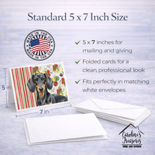 Load image into Gallery viewer, Black and Tan Dachshund Vegetables Greeting Cards Pack of 8