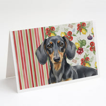 Load image into Gallery viewer, Black and Tan Dachshund Vegetables Greeting Cards Pack of 8