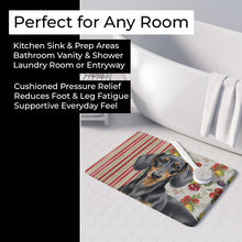 Load image into Gallery viewer, Black and Tan Dachshund Vegetables Memory Foam Kitchen Mat