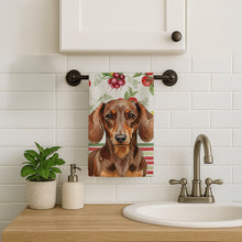 Load image into Gallery viewer, Chocolate and Tan Dachshund Vegetables Kitchen Towel