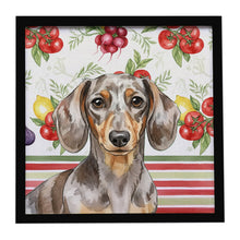 Load image into Gallery viewer, Dapple Dachshund Vegetables Framed Metal Print