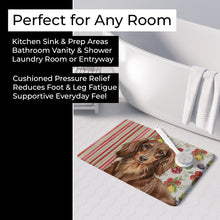 Load image into Gallery viewer, Longhaired Chocolate and Tan Dachshund Vegetables Memory Foam Kitchen Mat