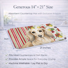 Load image into Gallery viewer, Longhaired Cream Dachshund Vegetables Dish Drying Mat