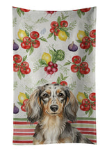 Load image into Gallery viewer, Longhaired Dapple Dachshund Vegetables Kitchen Towel