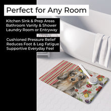 Load image into Gallery viewer, Longhaired Dapple Dachshund Vegetables Memory Foam Kitchen Mat