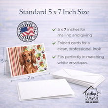 Load image into Gallery viewer, Longhaired Red Dachshund Vegetables Greeting Cards Pack of 8