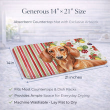 Load image into Gallery viewer, Red Brown Dachshund Vegetables Dish Drying Mat