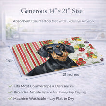 Load image into Gallery viewer, Wirehaired Black and Tan Dachshund Vegetables Dish Drying Mat