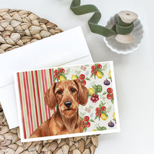 Load image into Gallery viewer, Wirehaired Red Dachshund Vegetables Greeting Cards Pack of 8