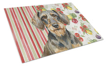 Load image into Gallery viewer, Wirehaired Wild Boar Dachshund Vegetables Glass Cutting Board