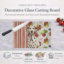 Load image into Gallery viewer, Liver Dalmatian Vegetables Glass Cutting Board