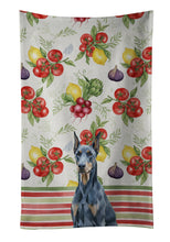Load image into Gallery viewer, Blue Doberman Pinscher Vegetables Kitchen Towel