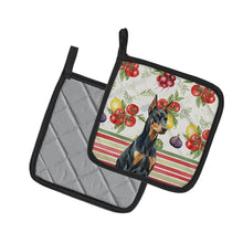 Load image into Gallery viewer, Doberman Pinscher Vegetables Pair of Pot Holders