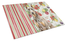 Load image into Gallery viewer, Fawn Doberman Pinscher Vegetables Glass Cutting Board