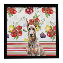 Load image into Gallery viewer, Fawn Doberman Pinscher Vegetables Framed Metal Print
