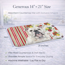 Load image into Gallery viewer, White English Bulldog Vegetables Dish Drying Mat